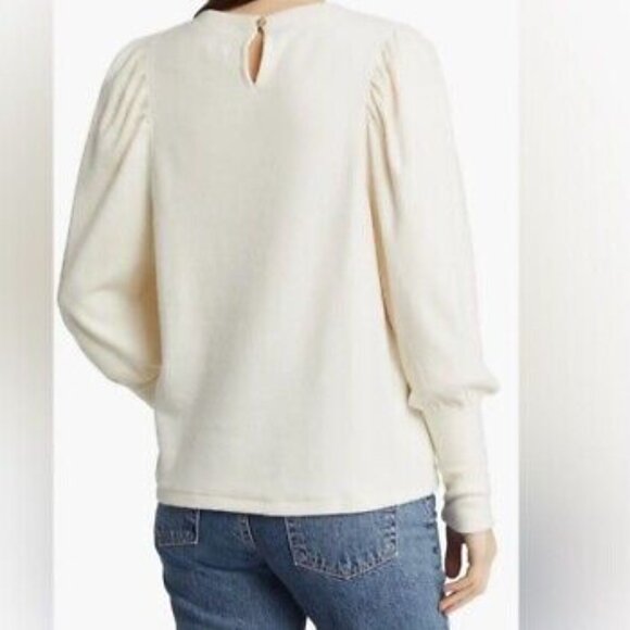 NWOT Madewell Women's Fleece Brushed Puff-Sleeve - Picture 2 of 6